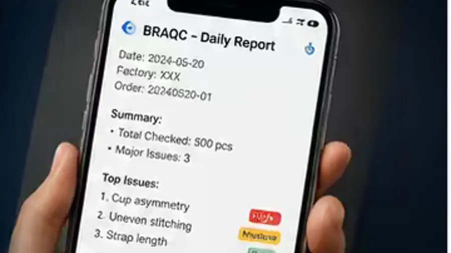 Daily summary report process image for bra QC