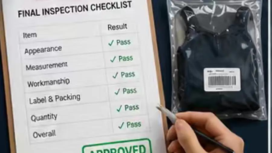 Final random inspection and shipment approval process image for bra QC
